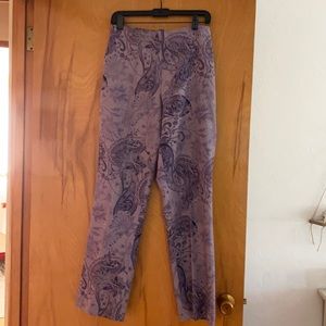 Purple paisley pants
